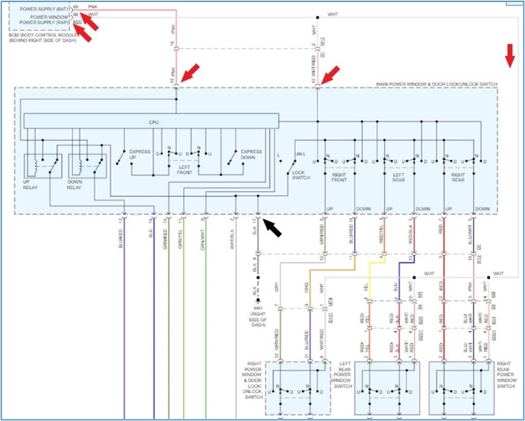 Nissan Power Windows Diagram