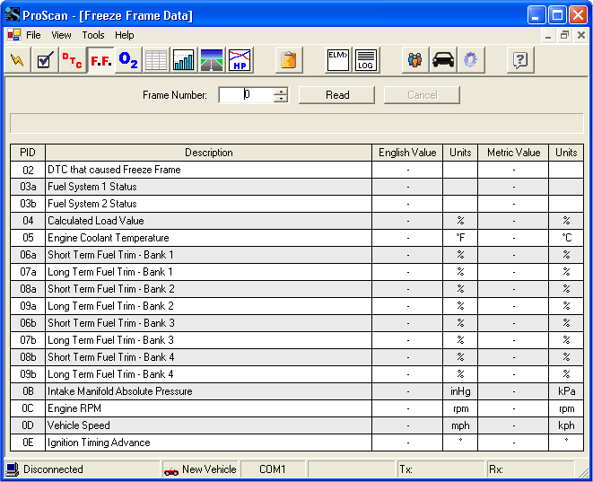 F150 OBD II Freeze