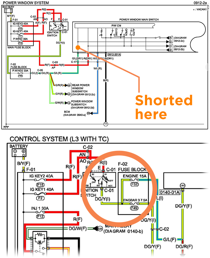 Mazda C7 Window Diagram