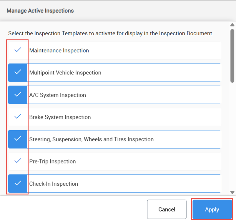 manage inspection templates
