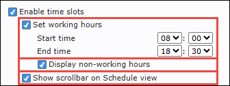 time slots