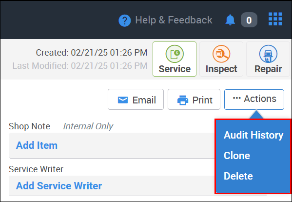 document actions