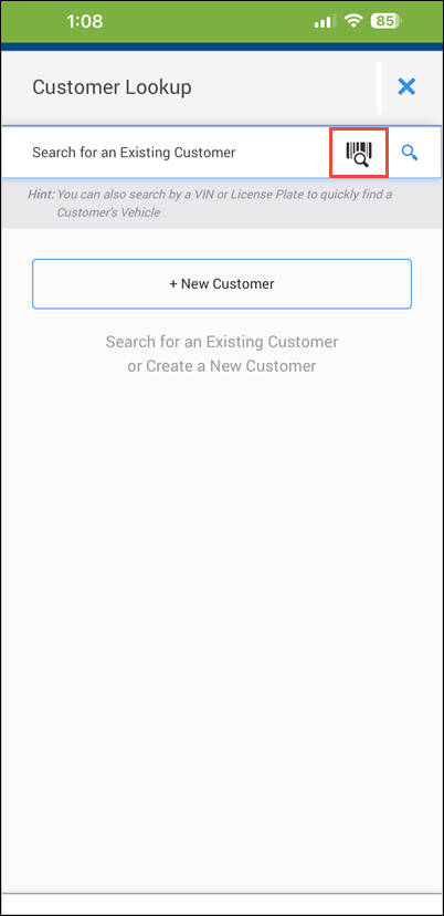 customer lookup scan vin