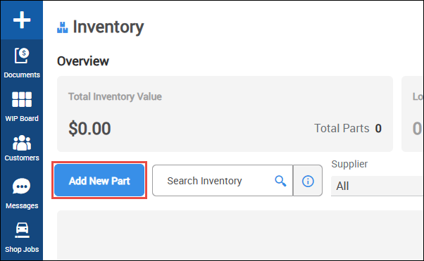 add new part button