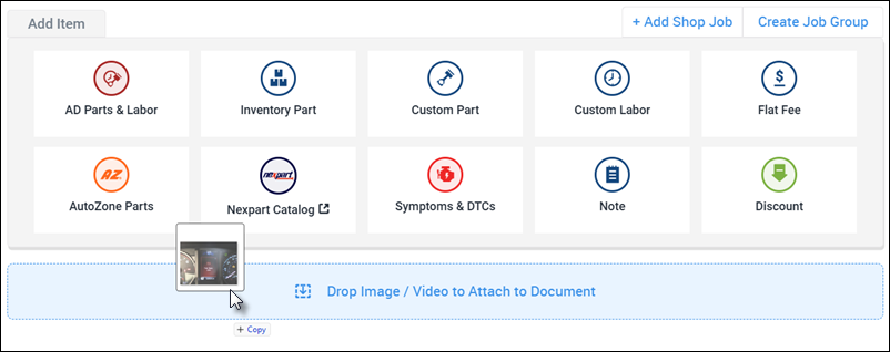 drag image