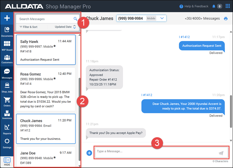 messaging conversations