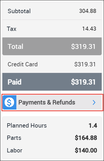 payment details