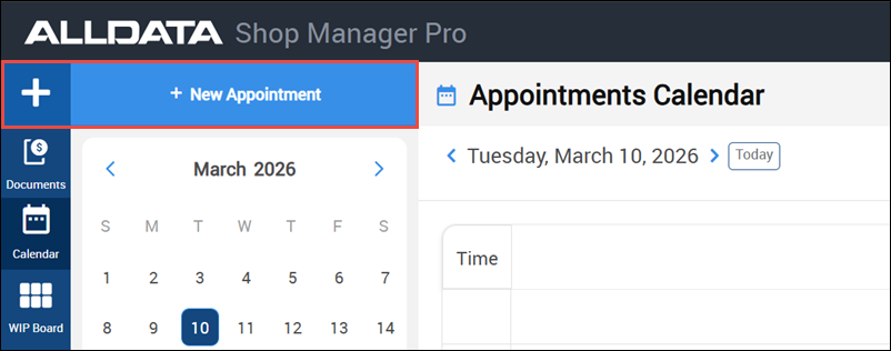 click add new appointment