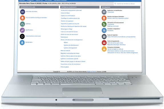 Écran d'accueil ALLDATA Repair
